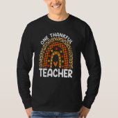 One Thankful Teacher Thanksgiving Rainbow Leopard  Tシャツ (正面)