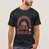 One Thankful Teacher Thanksgiving Rainbow Leopard  Tシャツ (正面)