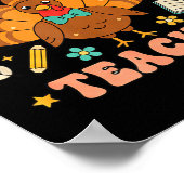 One Thankful Teacher Thanksgiving Turkey Cute Penc ポスター (角)