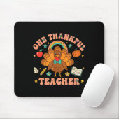 One Thankful Teacher Thanksgiving Turkey Cute Penc マウスパッド (マウス)