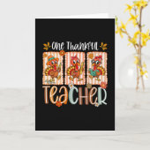 One Thankful Teacher Turkey Autumn Men Women Thank カード (黄色い花)