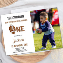 One Touchdown Football Birthday Invitations photo