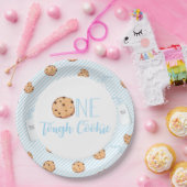 One Tough Cookie Milk and Cookies blue誕生日 ペーパープレート (パーティー)