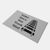 One Track Mind Add Name Personalize おもしろい Train ドアマット (アングル)