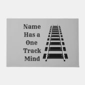 One Track Mind Add Name Personalize おもしろい Train ドアマット (正面)