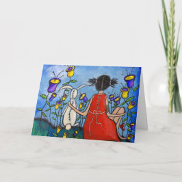 One True Friend Girl and Bunny Card カード