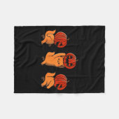 One Two Three Cute Kittens Pumpkin Halloween Soky  フリースブランケット (正面(横))