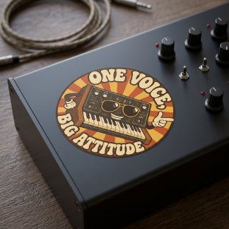 One Voice, Big Attitude – Synth Nerd Humor ラウンドシール