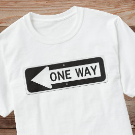 One way black and white street sign tシャツ
