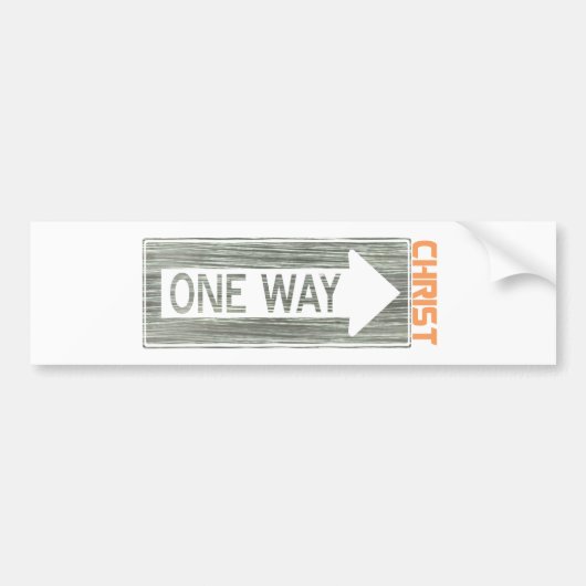 One Way-Christ Gris Orange バンパーステッカー (正面)