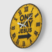 One Way Jesus ラージ壁時計 (傾斜)