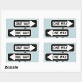 One way sign 長方形シール (シート)