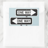 One way sign 長方形シール (バッグ)