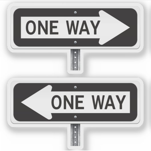 One way street sign シール (正面)