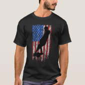 One Wheel USフラッグOne Wheel Skateboard Float Ameri Tシャツ (正面)