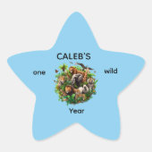 One Wild Year Boy's 1th birthday Sticker 星シール (正面)