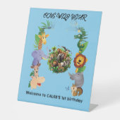 One Wild Year Boy's 1th birthday Welcome Sign 台座サイン (正面)