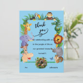 One Wild YearBoyの最初のbirydayサンキューカード サンキューカード (スタンド正面)