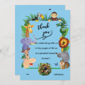 One Wild YearBoyの最初のbirydayサンキューカード サンキューカード (正面/裏面)