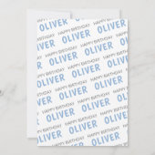 ONE Winter Penguins Boy 1st誕生日 招待状 (裏面)