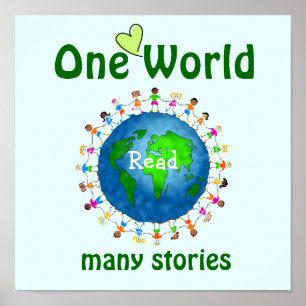 One World Many Stories Literacy Poster ポスター