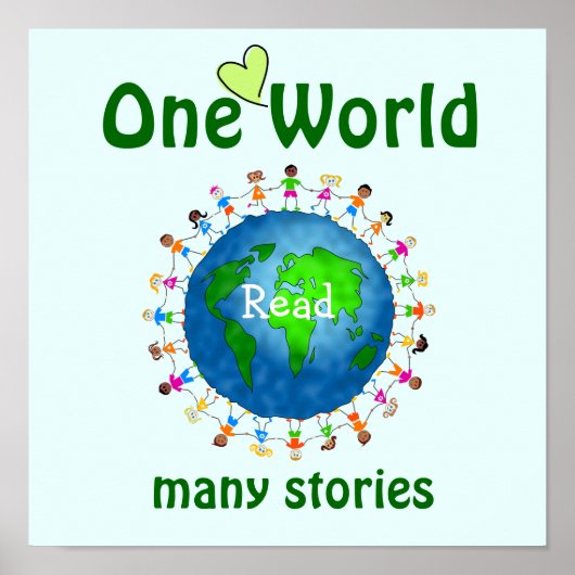 One World Many Stories Literacy Poster ポスター (正面)