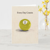 One Year Anniversary Sobriety Pool Ball  カード (黄色い花)