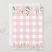 One year fluttered Butterfly First Birthday Floral 招待状 (裏面)