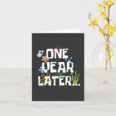 One Year Later, Funny 1st Birthday Party カード (黄色い花)