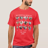 One Year of Walking in Love 12 Heart Photo Collage Tシャツ (正面)