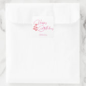 one year old birthday pink design スクエアシール (バッグ)