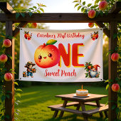 One Year Old Peach Party Wall Decor 横断幕
