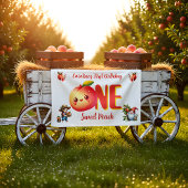 One Year Old Peach Party Wall Decor 横断幕