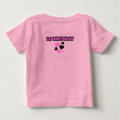 ONE YOUR HEARTS ピンク 1歳の誕生日パーティー ベビーTシャツ (裏面)