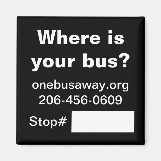 OneBusAwayプロモーションマグネット マグネット (正面)
