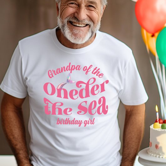 Onederのおじいちゃん海の人魚の誕生日の女の子 Tシャツ
