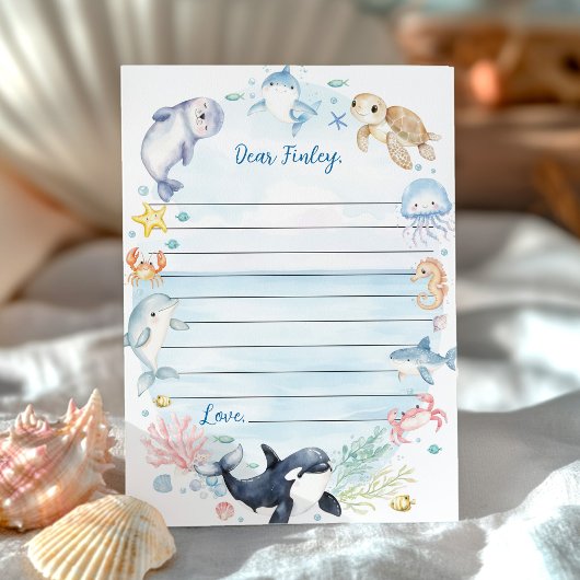 Oneder the Seaパーティータイムカプセルメッセージカード サンキューカード