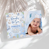 Oneder The Sea海の下の最初の誕生日の写真 招待状