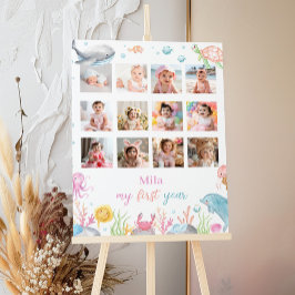 Oneder The Sea誕生日12フォトマイルストーンポスター ポスター