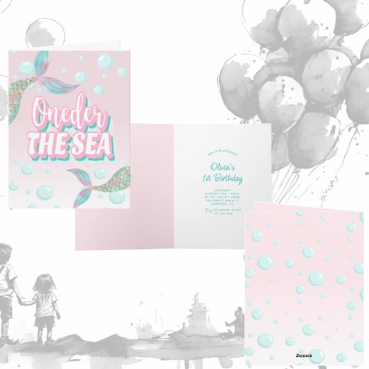 Oneder The Sea マーメイド 1歳の誕生日 招待状