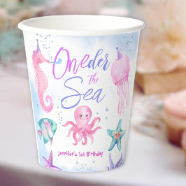 ONEder The Sea | 人魚の1歳の誕生日 かわいいオーシャン 紙コップ
