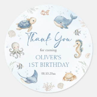 Oneder The Sea 1歳の誕生日ありがとうギフト ラウンドシール