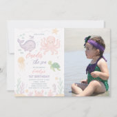 Oneder the Sea 1st Birthdayフォト招待状 招待状 (正面)