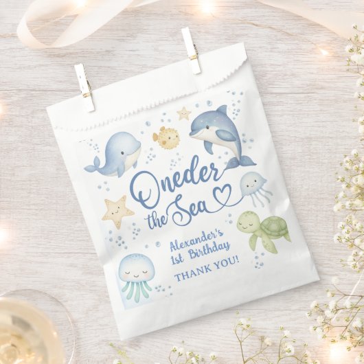 ONEder The Sea 1st Birthday Boy Cute Ocean  フェイバーバッグ (クリップ留めされた状態)