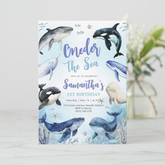 Oneder The Sea 1st Birthday Invitation 招待状 (スタンド正面)