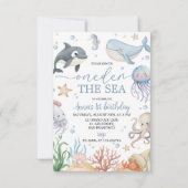 Oneder the Sea 1st Birthday Invitation 招待状 (正面)