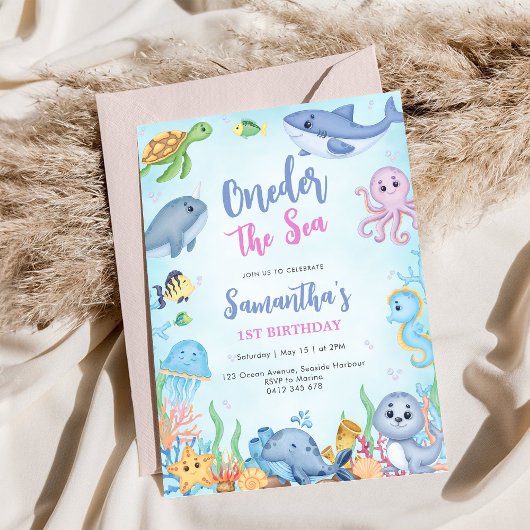 Oneder The Sea 1st Birthday Invitation 招待状