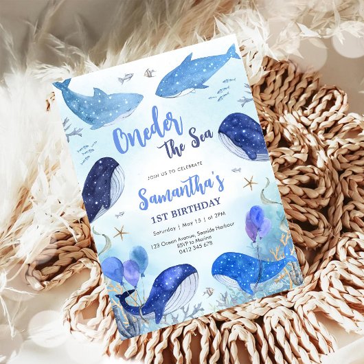 Oneder The Sea 1st Birthday Invitation 招待状