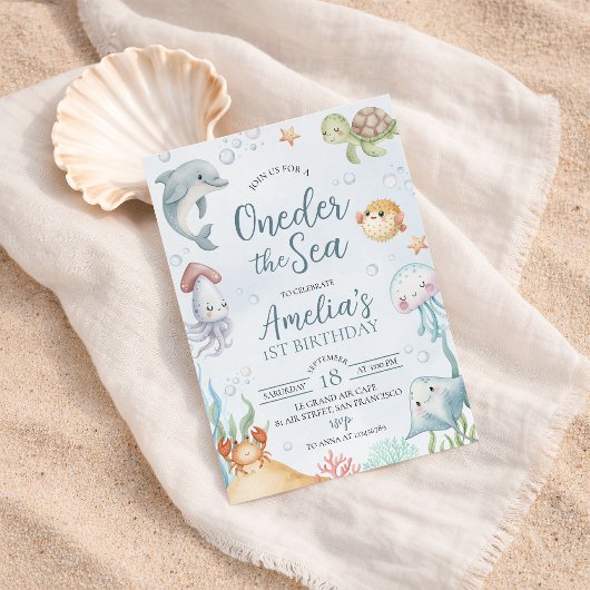 Oneder the Sea 1st Birthday Invite 招待状
