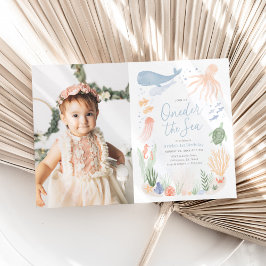 Oneder the Sea 1st Birthday Photo 招待状